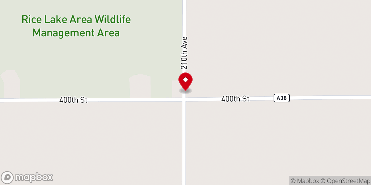Map showing location of Winnebago Lutheran Church