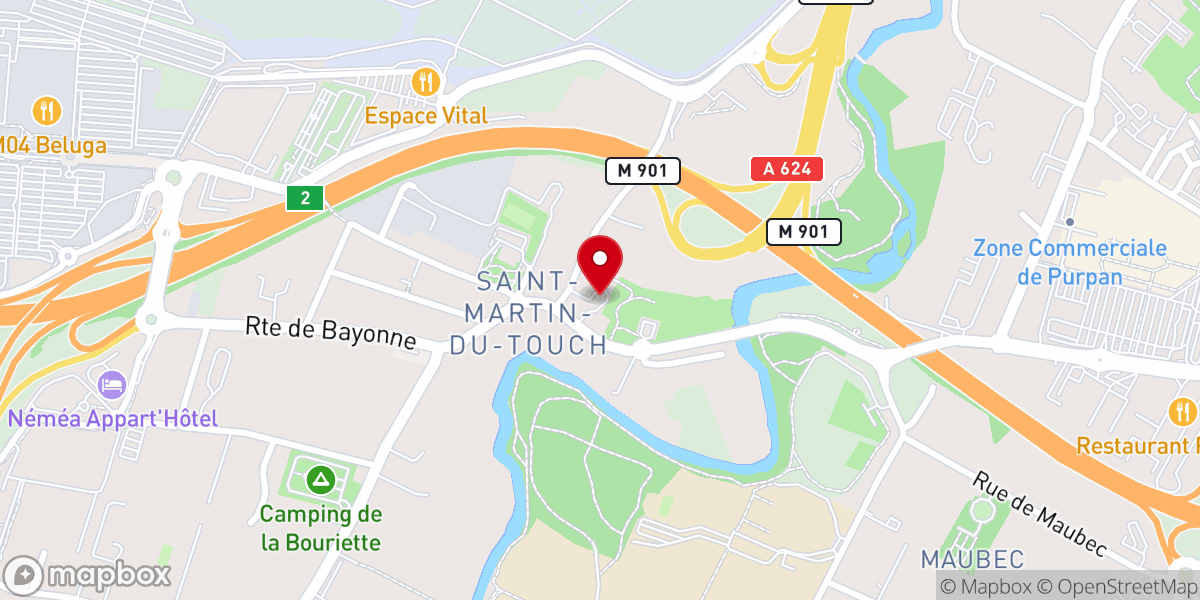 Map showing location of Église Saint-Martin du Touch