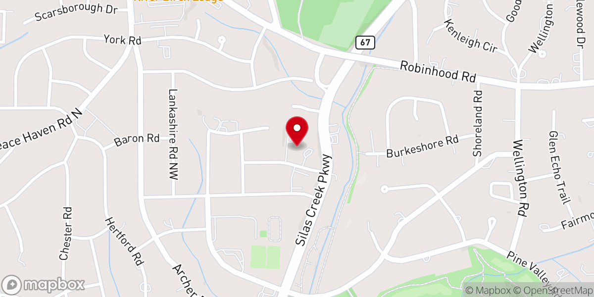 Map showing location of Sherwood Forest United Methodist Church