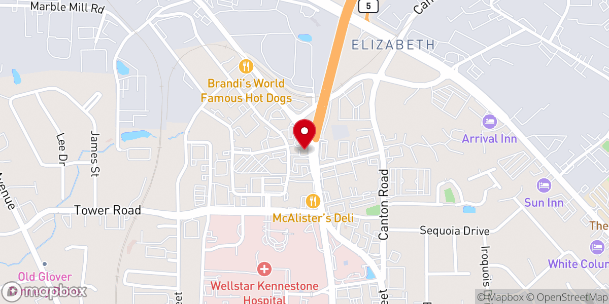 Map showing location of The Venue Marietta