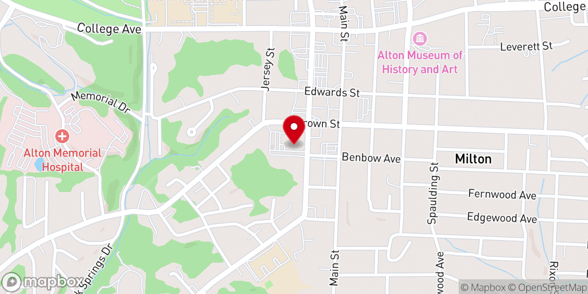 Map showing location of Celebrate Recovery Alton