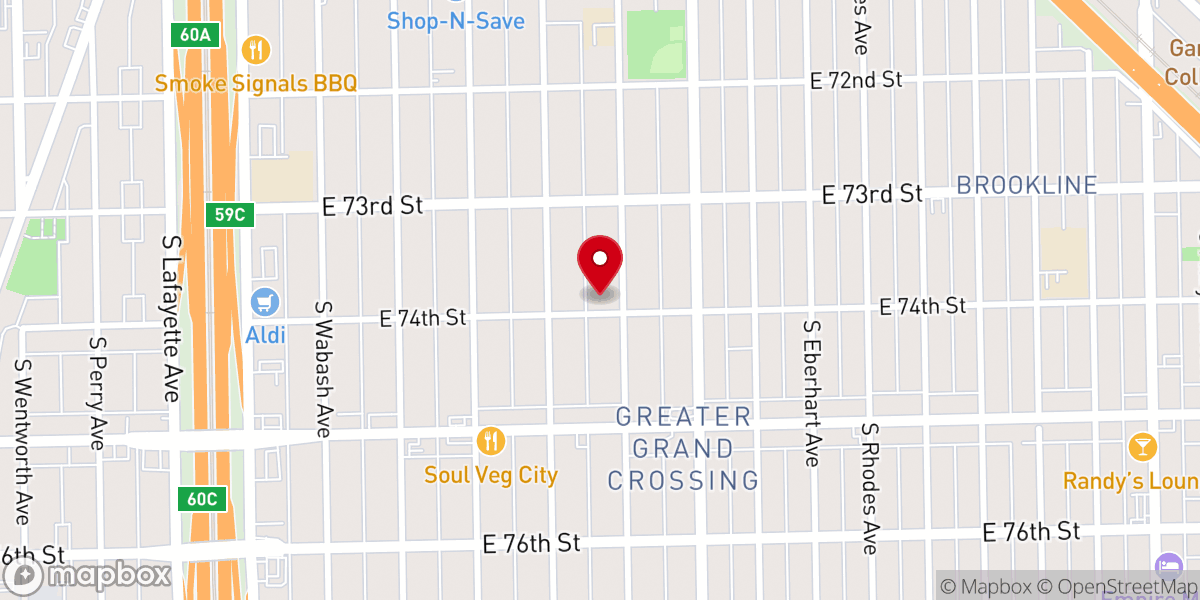Map showing location of Salem Lutheran Church