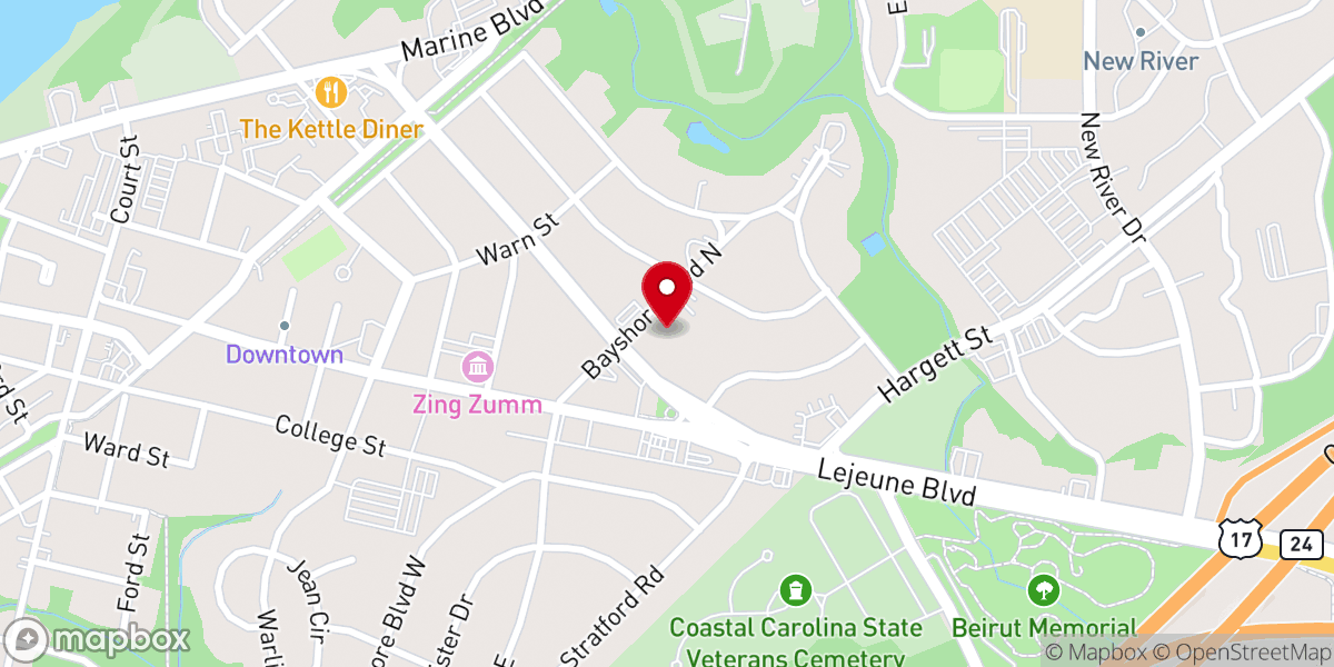 Map showing location of First Presbyterian Church Jacksonville