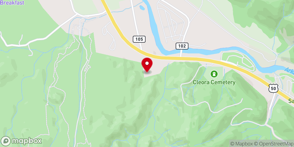 Map showing location of Living Waters Assembly of God Church