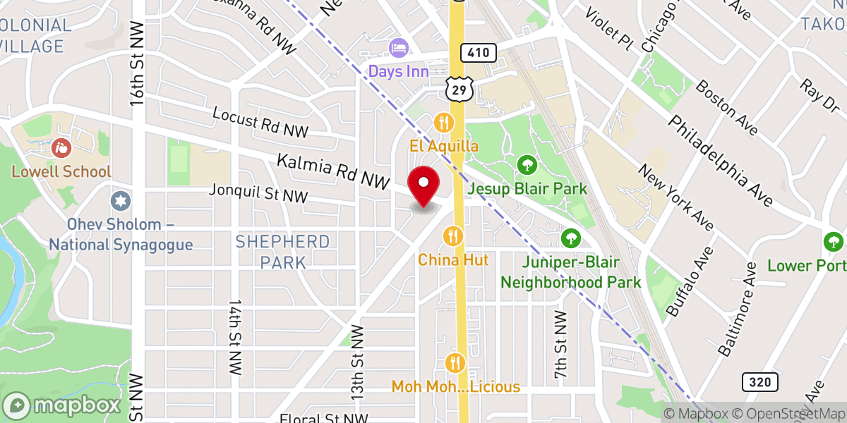 Map showing location of Northminster Presbyterian Church