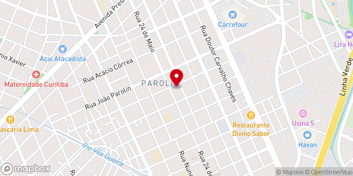 Map showing location of Igreja Batista do Parolin