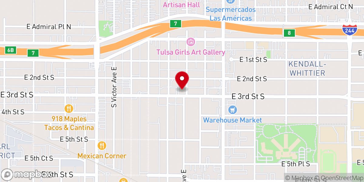 Map showing location of Tulsa Christian Fellowship