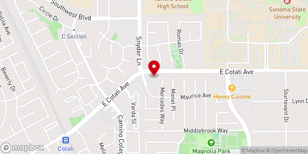 Map showing location of Rohnert Park Chinese Christian Church 樂城華人基督教會