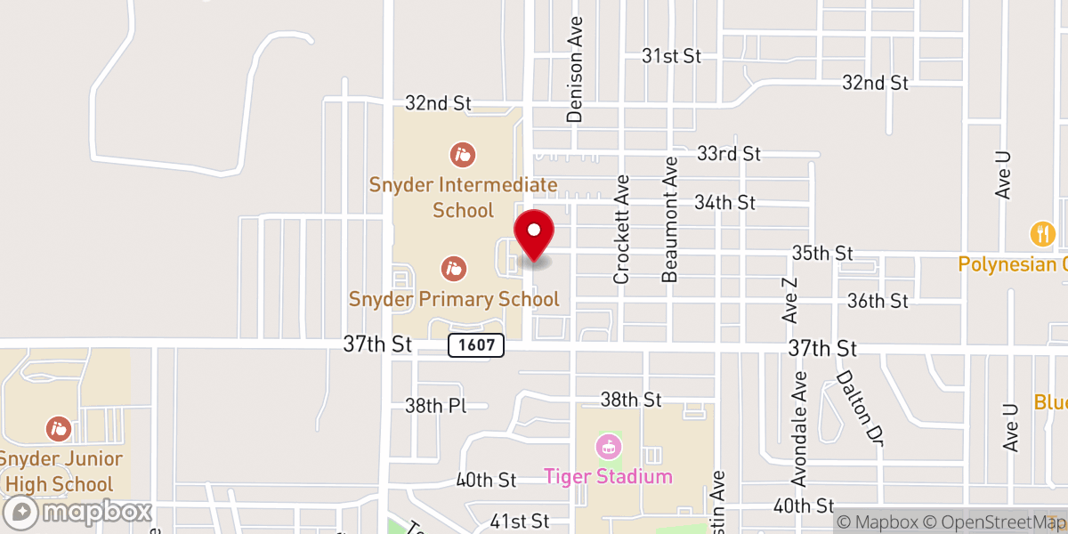 Map showing location of Colonial Hill Baptist Church