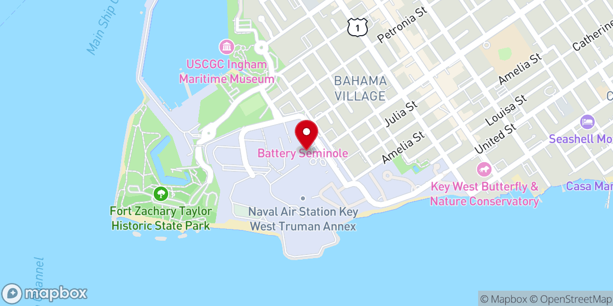 Map showing location of Truman Annex Chapel