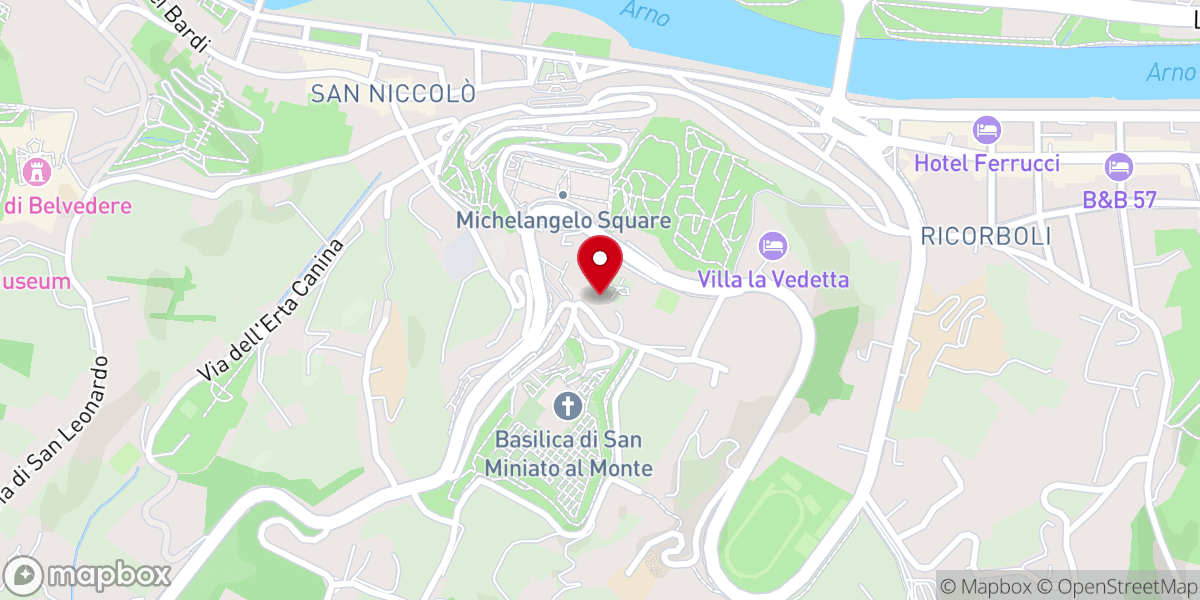 Map showing location of Convento di Monte alle Croci