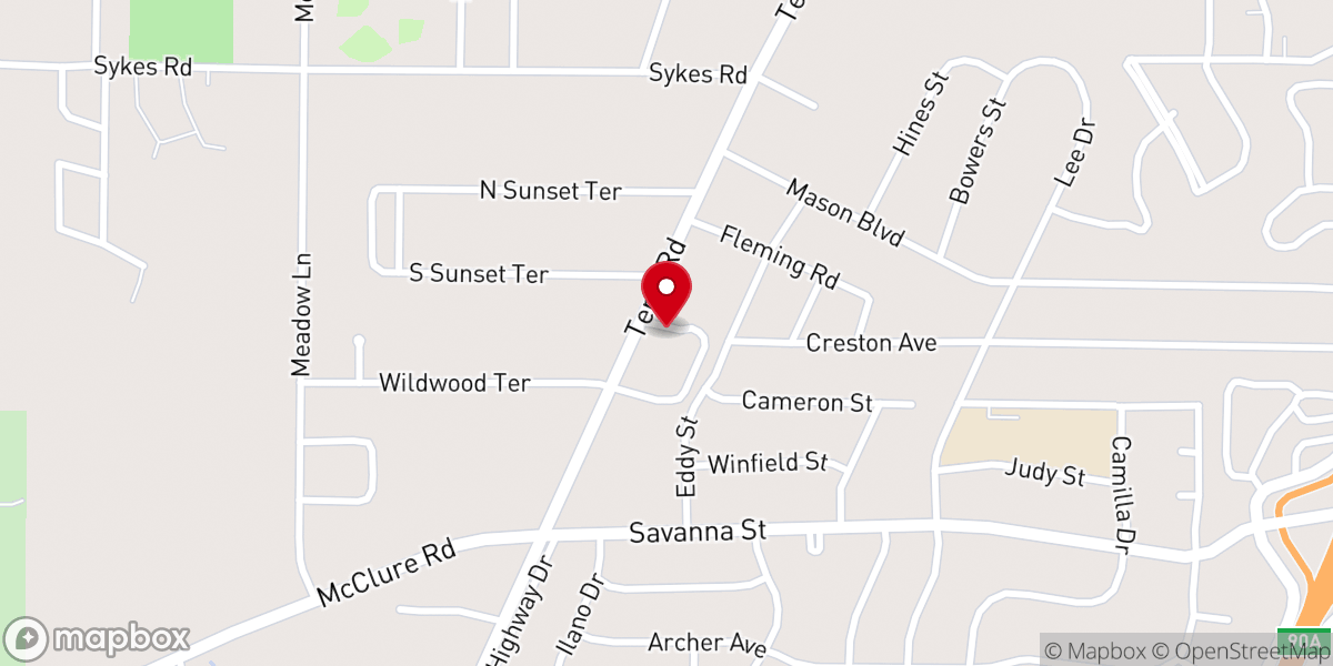 Map showing location of Daniel Memorial Baptist Church