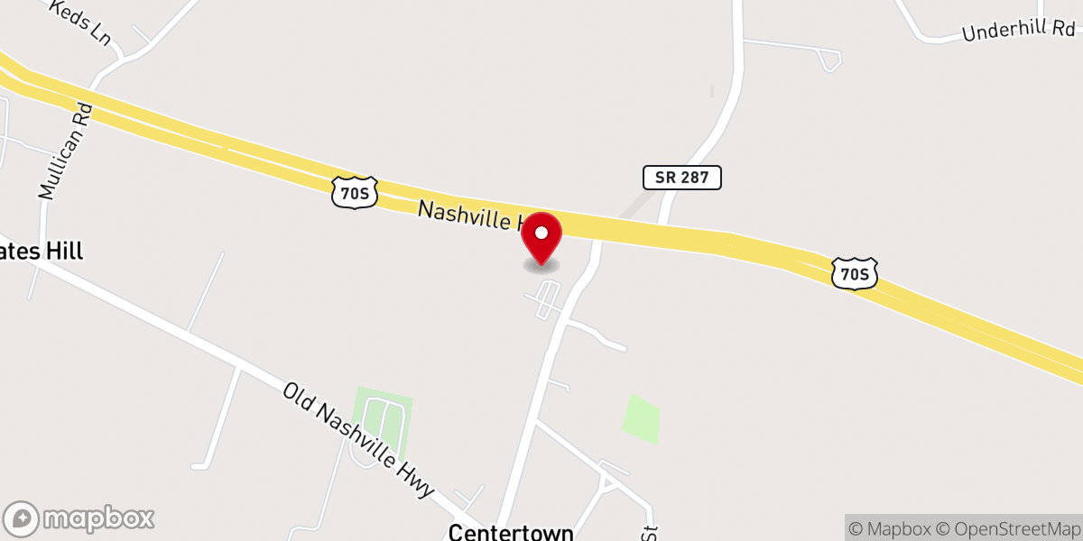 Map showing location of Centertown United Methodist Church
