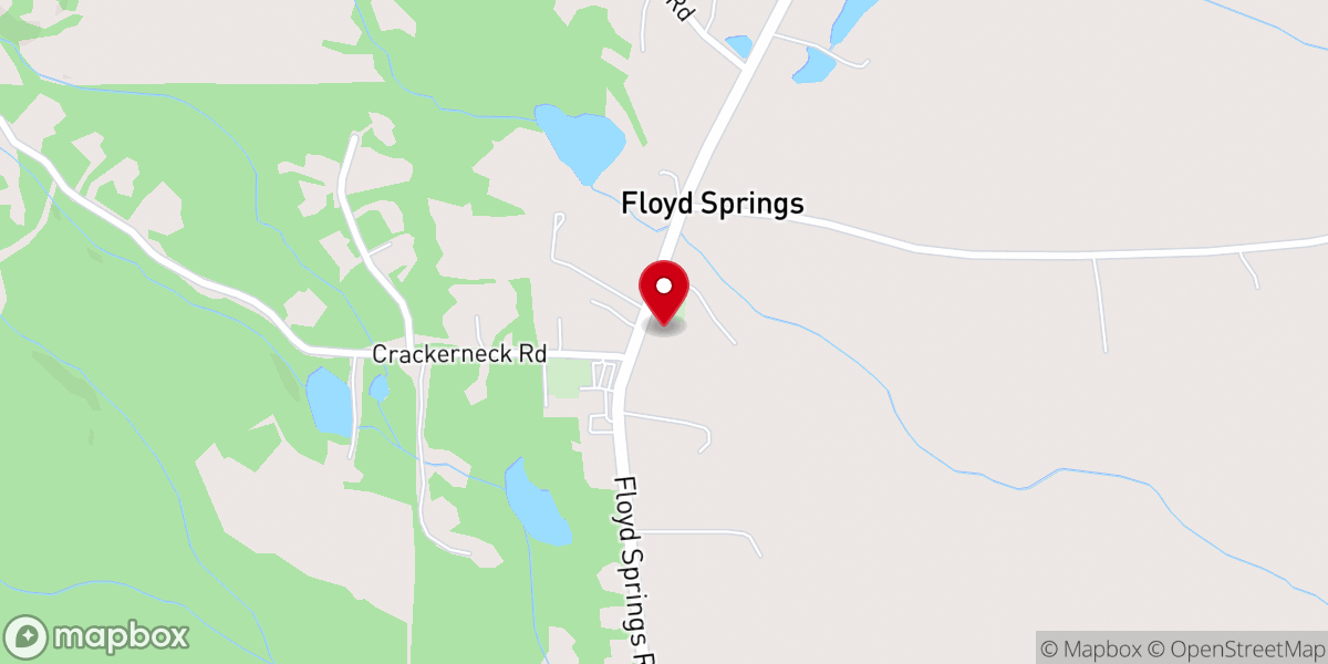 Map showing location of Floyd Springs Methodist Church