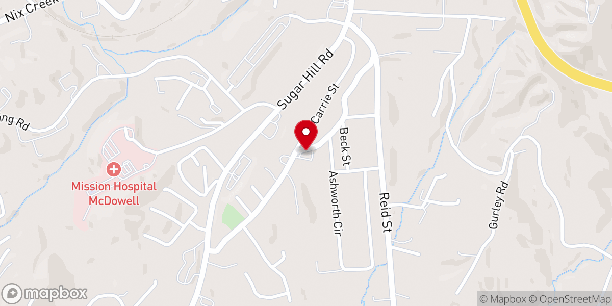 Map showing location of West Marion Baptist Church