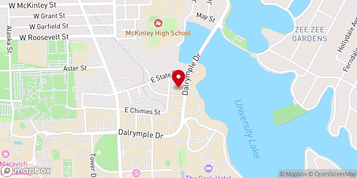 Map showing location of University Presbyterian Church