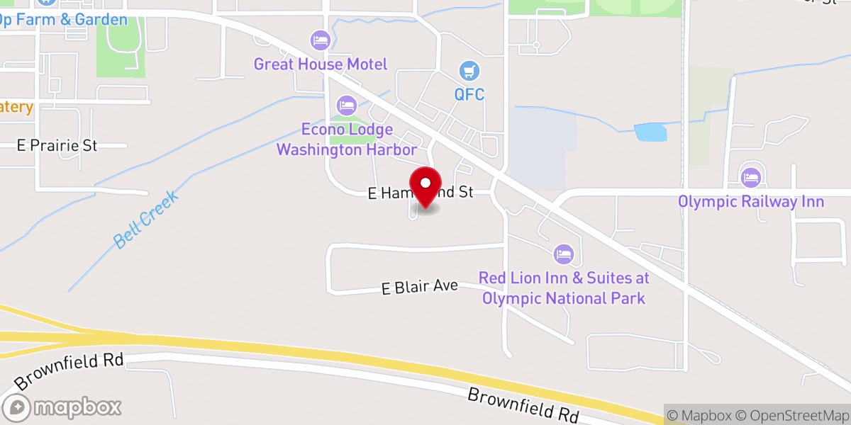 Map showing location of North Olympic Church of Christ