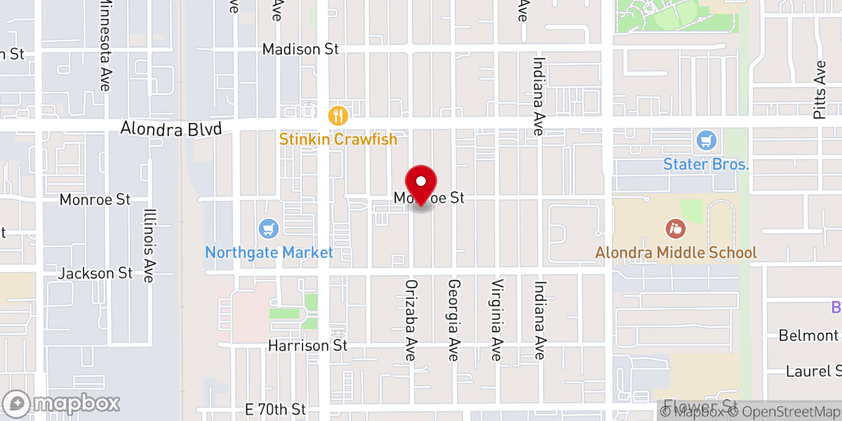 Map showing location of Paramount Assembly of God Church