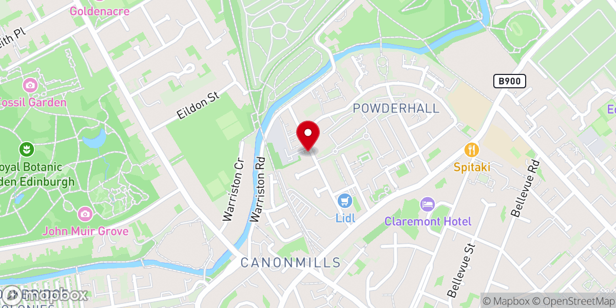 Map showing location of Grace Baptist Church - Edinburgh