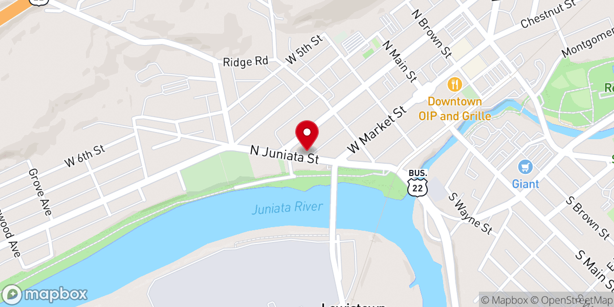 Map showing location of Bethel A.M.E. Church