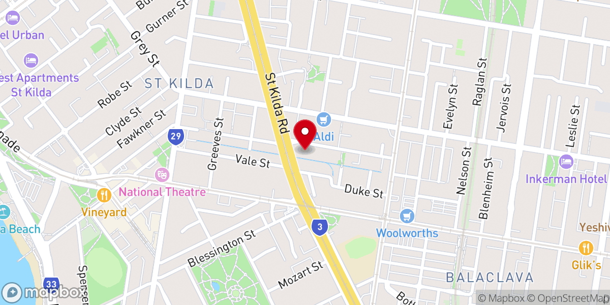 Map showing location of St Kilda Baptist Church