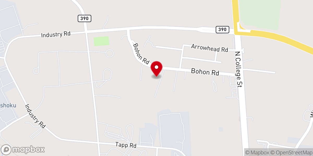 Map showing location of Bohon Road Baptist Church