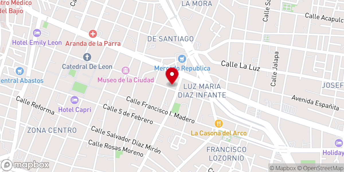 Map showing location of Parroquia del Divino Redentor