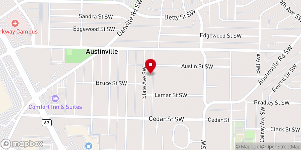Map showing location of Austinville Church of Christ