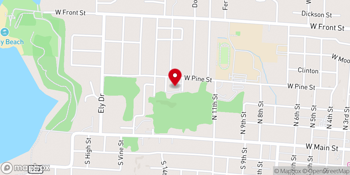 Map showing location of First Presbyterian Church