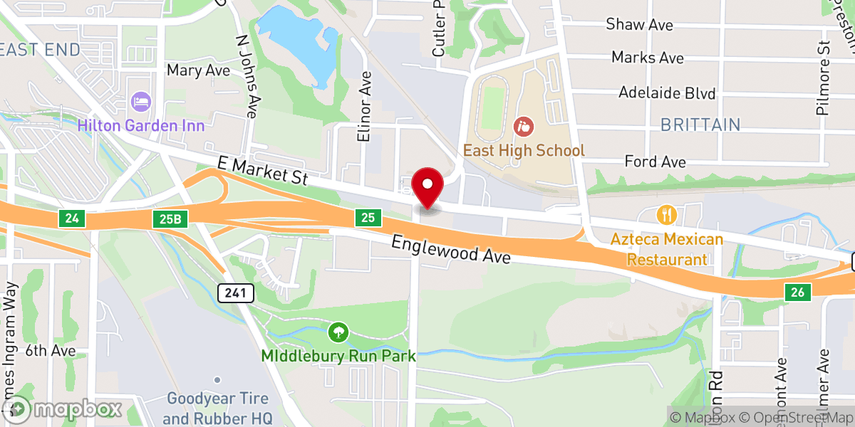 Map showing location of Karen Akron Baptist Church