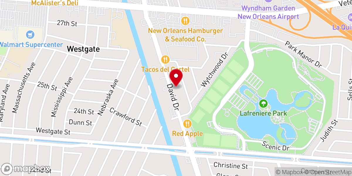 Map showing location of Mule's Religious & Office Supply