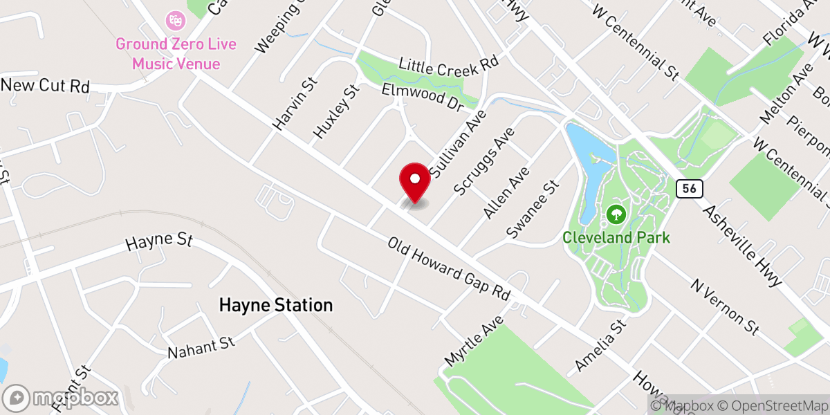 Map showing location of Faith Tabernacle Church of Spartanburg