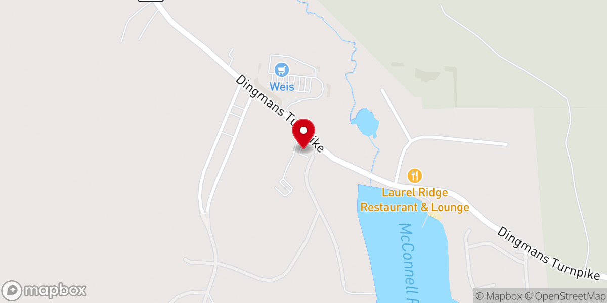 Map showing location of Lords Valley Community Church