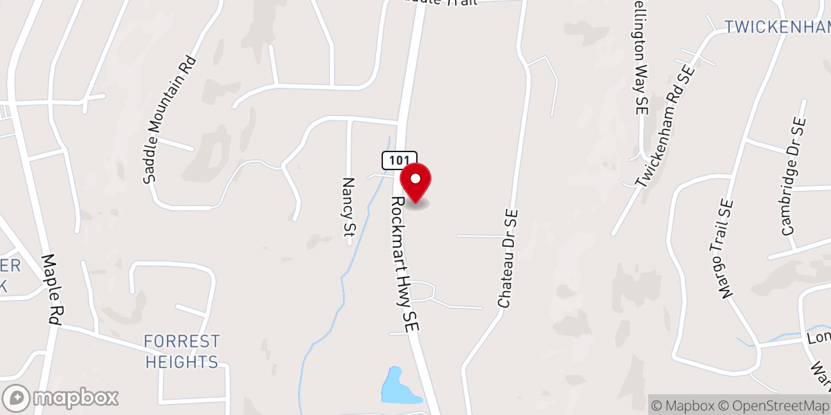 Map showing location of McFall Baptist Church