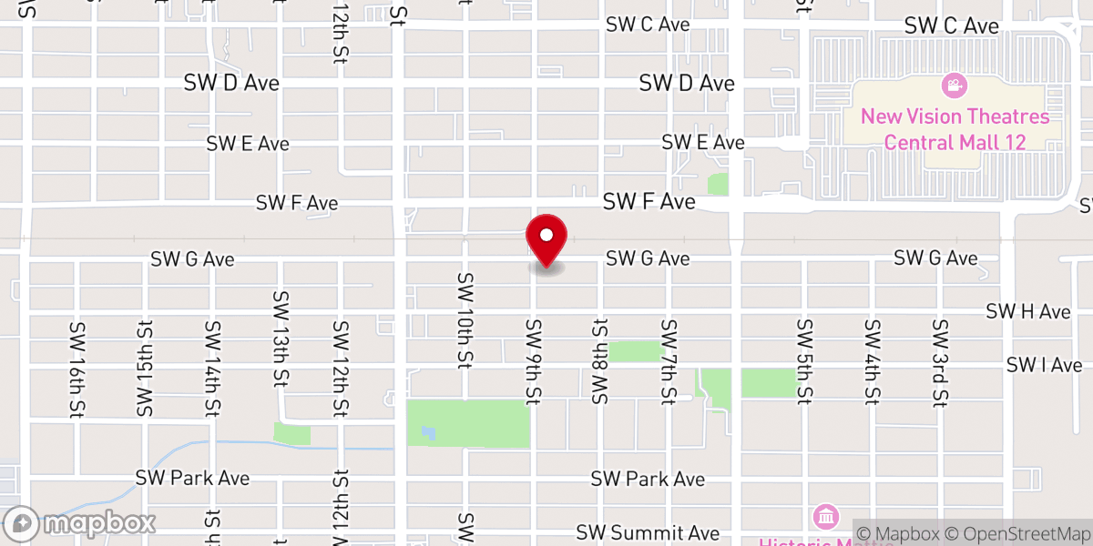 Map showing location of Lawton-Ft. Sill First United Pentecostal Church