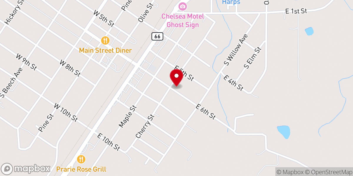 Map showing location of Chelsea Grace of God Church