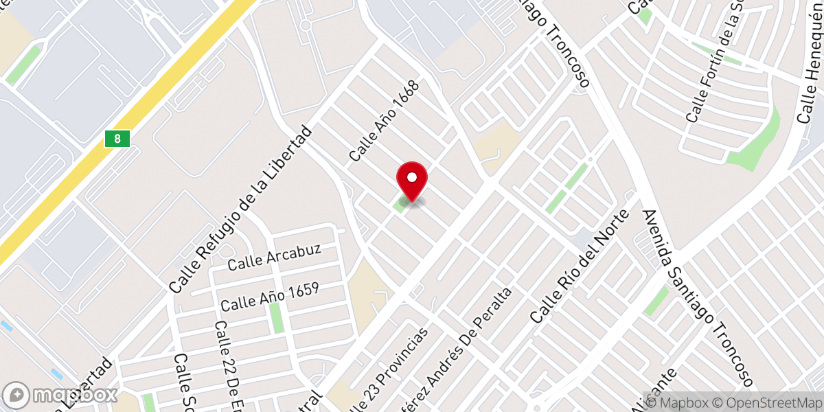 Map showing location of Iglesia Bíblica Bautista Agua Viva