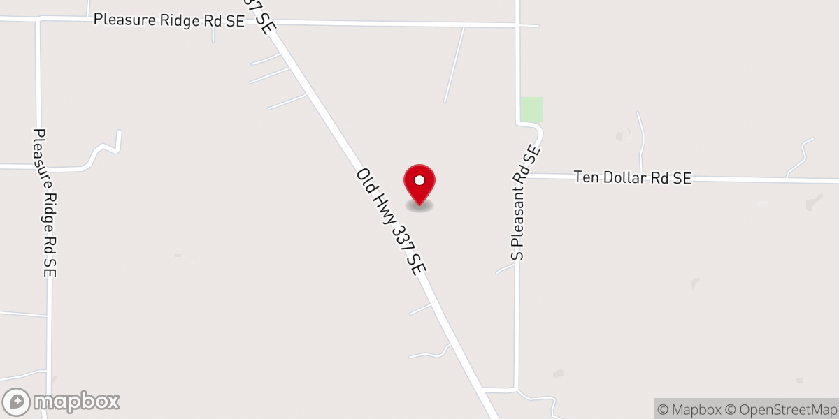 Map showing location of Pleasant Ridge Church