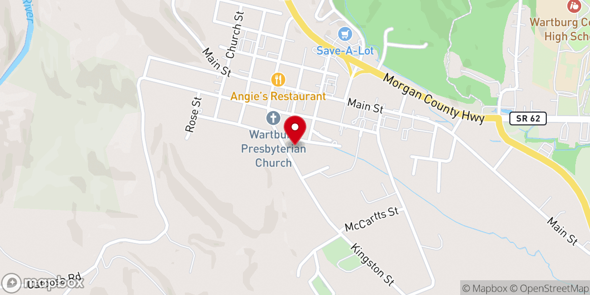 Map showing location of Wartburg Chuch of the Nazarene