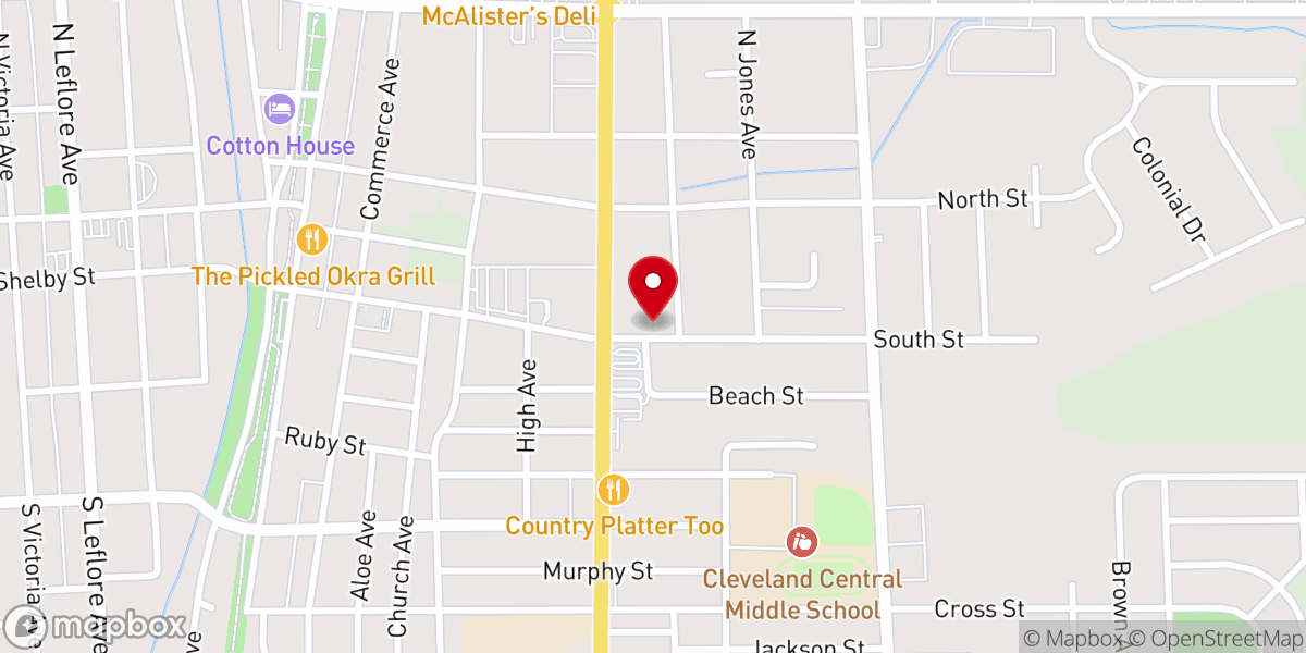 Map showing location of Saint Paul Missionary Baptist Church