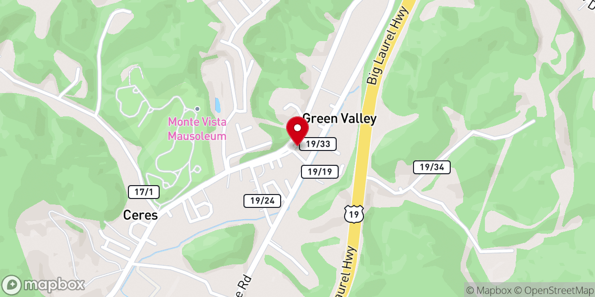 Map showing location of Greenview United Methodist Church