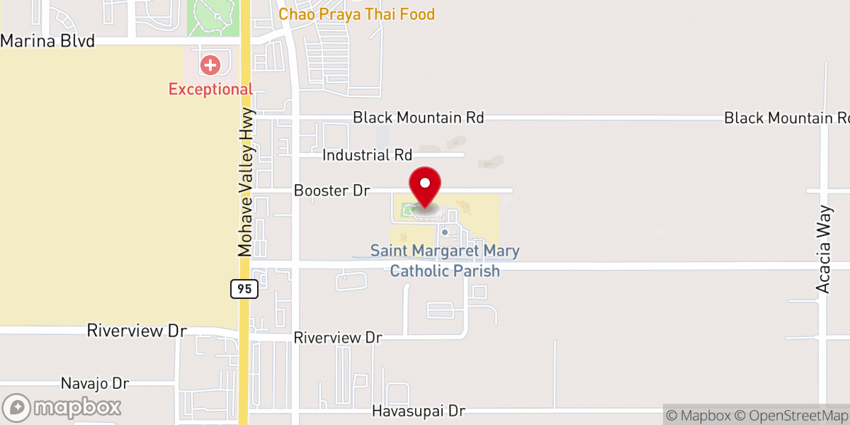 Map showing location of St Margaret Mary Catholic Church