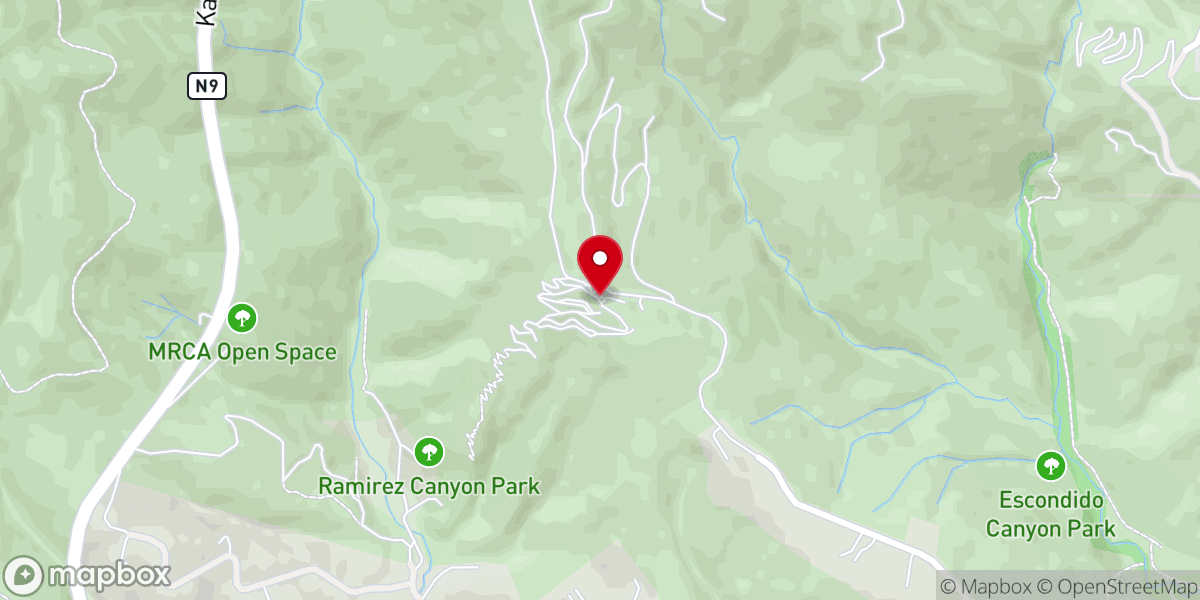Map showing location of Rancho del Cielo