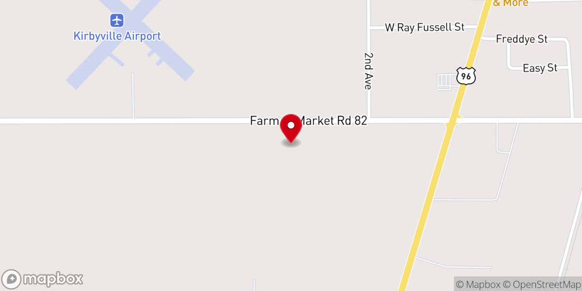 Map showing location of Kirbyville Little League