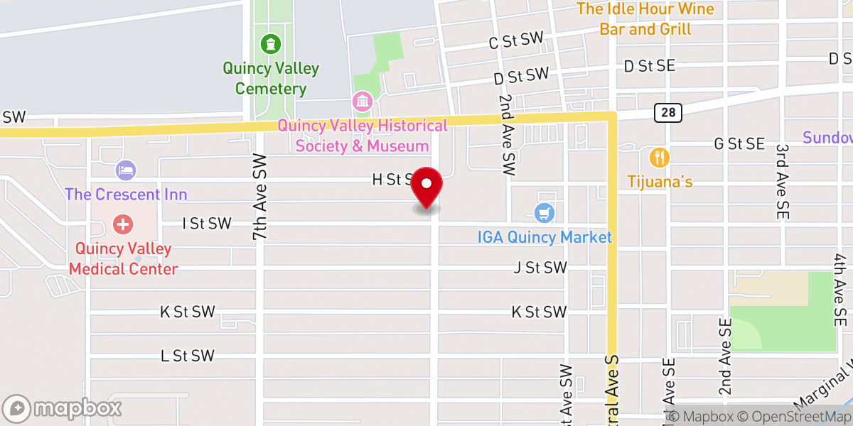 Map showing location of Quincy Free Methodist Church