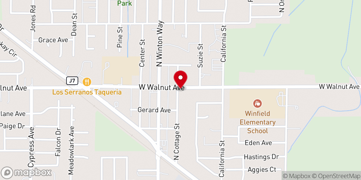 Map showing location of Winton Apostolic Church