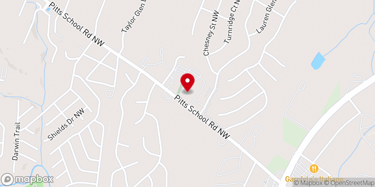 Map showing location of Pitts Baptist Church