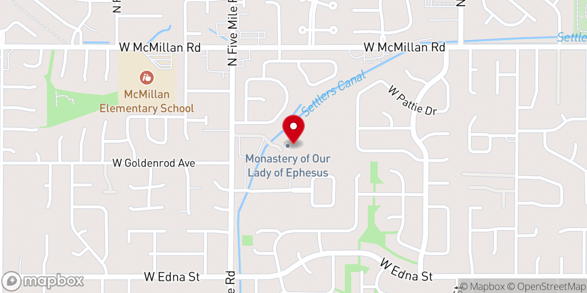 Map showing location of Monastery of Our Lady of Ephesus
