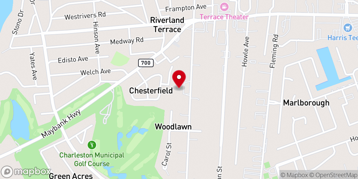 Map showing location of Victory Baptist Church