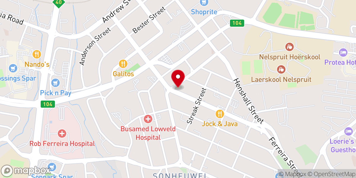 Map showing location of St Michael and All Angels Anglican Church
